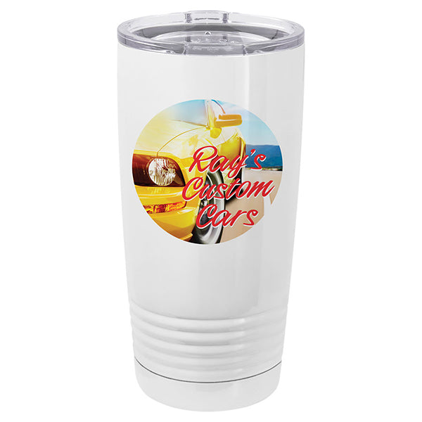 20 oz. White Vacuum Insulated Tumbler w/Lid