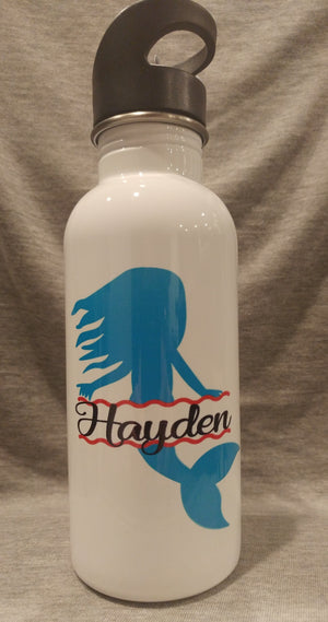 20 oz. Stainless - White Water Bottle