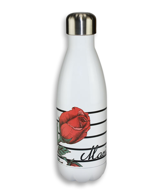 17 oz. White Stainless Steel Water Bottle